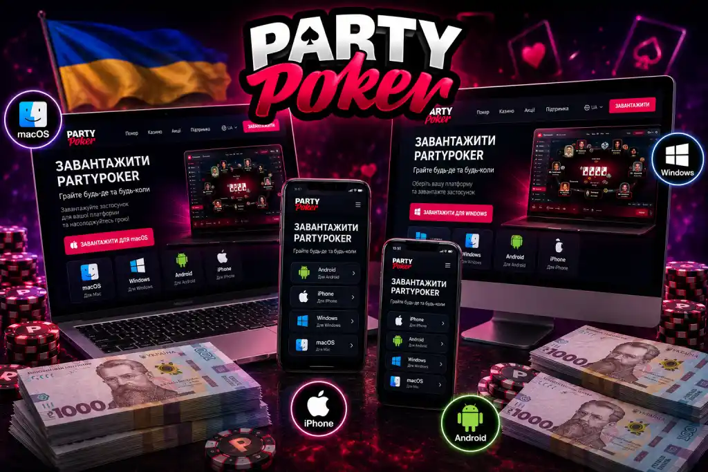 Як скачати ПатіПокер на Android, iPhone або ПК PartyPoker