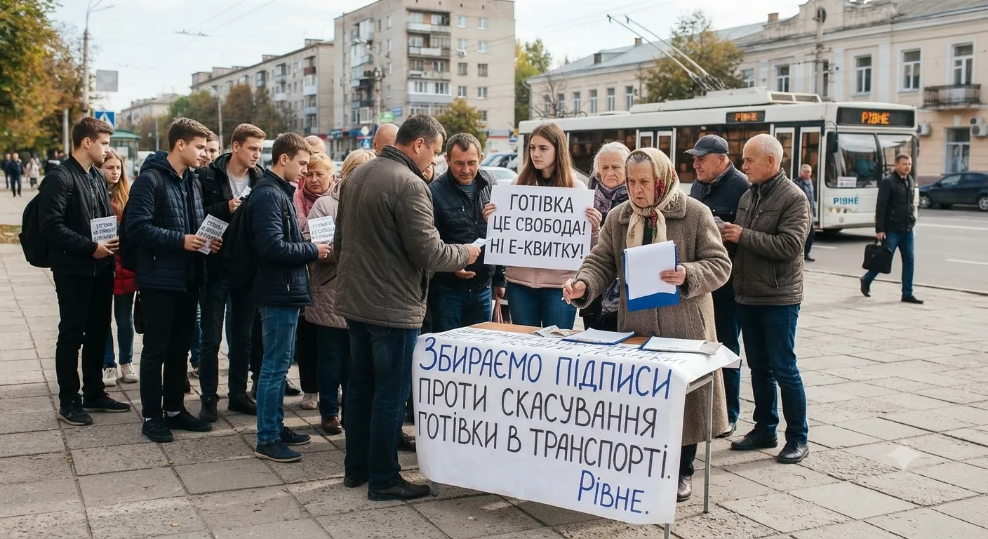 У Рівному збирають підписи проти скасування готівки в транспорті